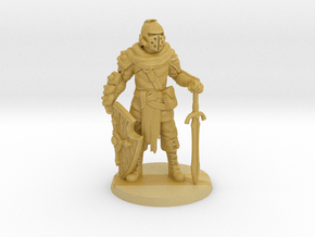 Mercenary Knight w/ Sword and Shield in Tan Fine Detail Plastic