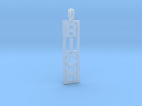 Vertical Name Engraved Pendant  in Clear Ultra Fine Detail Plastic