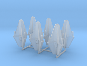 Tholian Fighters (6) in Clear Ultra Fine Detail Plastic
