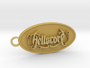 Hellscore logo and emblem keyring in Tan Fine Detail Plastic