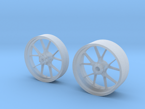 1/6 10 Spoke Motorcycle wheels in Clear Ultra Fine Detail Plastic