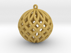Weave Christmas bauble in Tan Fine Detail Plastic
