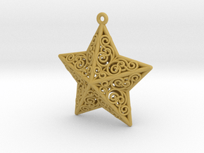 Filligree Christmas star ornament in Tan Fine Detail Plastic
