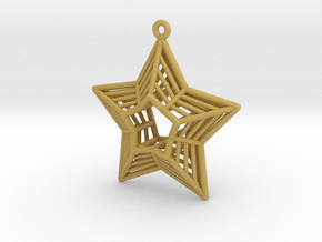 Bamboo Christmas star ornament in Tan Fine Detail Plastic