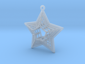 Bamboo Christmas star ornament in Clear Ultra Fine Detail Plastic