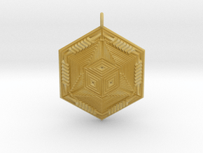 Infinity Cube Pendant  in Tan Fine Detail Plastic