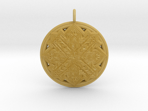 Snowflake Mandala pendant  in Tan Fine Detail Plastic