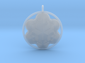 Hexagonal mandala pendant in Clear Ultra Fine Detail Plastic