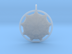 Sun Mandala pendant in Clear Ultra Fine Detail Plastic
