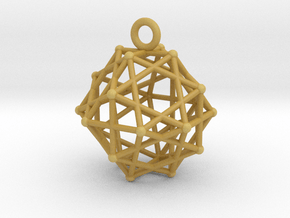 Truncated octahedron pendant in Tan Fine Detail Plastic