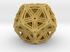 Dodecahedron  inside dodecahedron in Tan Fine Detail Plastic