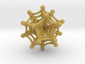 3d Spider net Dodecahedron in Tan Fine Detail Plastic