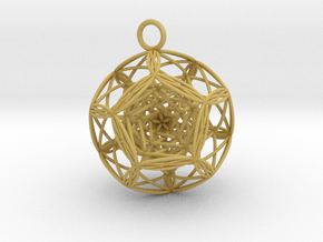 Blackhole in dodecahedron Pendant in Tan Fine Detail Plastic