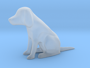 Minimalist Sitting Dog figurine in Clear Ultra Fine Detail Plastic