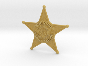 Sheriff Badge 5cm - State Police GRANT PARISH in Tan Fine Detail Plastic