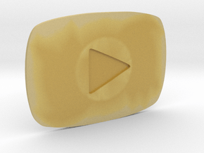 Youtube Play Button Silver in Tan Fine Detail Plastic