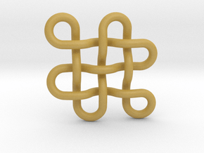 Endless knot / eternal knot / buddha knot medium   in Tan Fine Detail Plastic