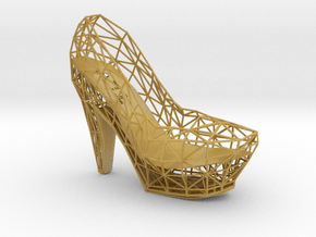 Right Wireframe High Heel in Tan Fine Detail Plastic