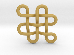 Endless knot / eternal knot / buddha knot large in Tan Fine Detail Plastic