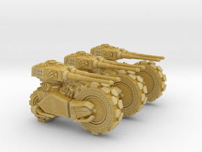 Space Dwarf Panzer Bike 6mm scale 3-pack in Tan Fine Detail Plastic