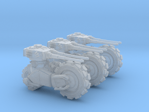 Space Dwarf Panzer Bike 6mm scale 3-pack in Clear Ultra Fine Detail Plastic