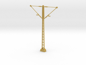 Catenary mast with double arms 78 mm - (1:32) in Tan Fine Detail Plastic