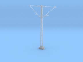 Catenary mast with double arms 78 mm - (1:32) in Clear Ultra Fine Detail Plastic