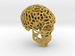 Skull - Reaction Diffusion Sculpture in Tan Fine Detail Plastic