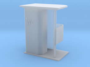 1/60 French public toilet in Clear Ultra Fine Detail Plastic