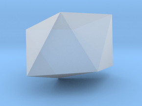 50. Biaugmented Triangular Prism - 1in in Clear Ultra Fine Detail Plastic