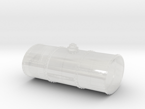 O Scale Singe Cell Fuel Tank (Bottom Drain) in Clear Ultra Fine Detail Plastic