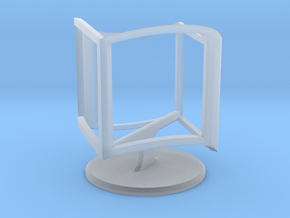 Wireframe Ambiguous Cube with Stand in Clear Ultra Fine Detail Plastic