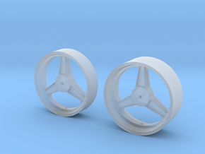 1/6 3 Spoke Motorcycle wheel in Clear Ultra Fine Detail Plastic