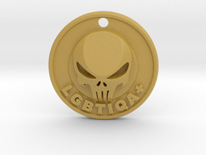 Punisher lgbtiqa keyring/medallion  in Tan Fine Detail Plastic