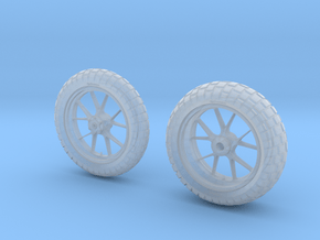 1/6 10 Spoke Wheel with Tyre in Clear Ultra Fine Detail Plastic