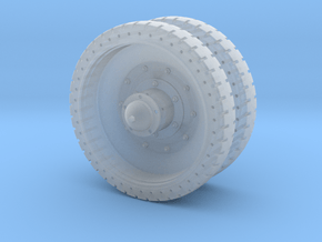 1/10 T34-roadwheel_dished_with_tire in Clear Ultra Fine Detail Plastic
