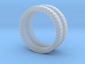 T34-roadwheel_rubber_tire(pattern+hole) in Clear Ultra Fine Detail Plastic