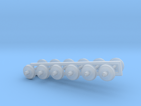 N Scale 33” Wheels with bearings 6 pack in Clear Ultra Fine Detail Plastic