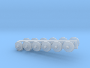 N Scale 38” Wheels with bearings 6 pack in Clear Ultra Fine Detail Plastic