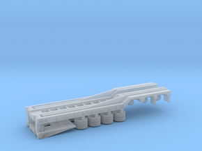 N Scale folding gooseneck rail deck trailer in Clear Ultra Fine Detail Plastic