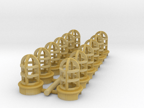 Industrial Cage Lights 1:24/G scale in Tan Fine Detail Plastic