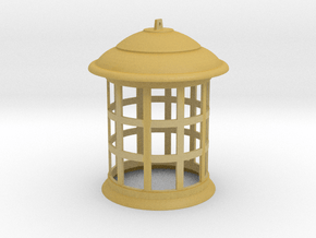 1/10 Scale TARDIS Lamp w/ Bottom Hole v.2 in Tan Fine Detail Plastic