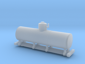 Nn3 Plastic Tanker on Flat Car Top and Bottom in Clear Ultra Fine Detail Plastic