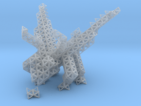 Tetrahedral dragon guarding her egg in Clear Ultra Fine Detail Plastic