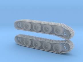 1:56 Tiger-1 Plate Track Links with Rubber Wheels  in Clear Ultra Fine Detail Plastic