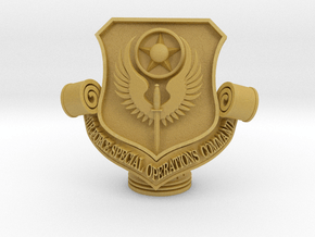 3D AFSOC Patch trophy topper in Tan Fine Detail Plastic