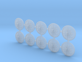 Miniature Shield 3, 10 pcs in Clear Ultra Fine Detail Plastic