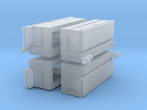 HO Transfer Tank Toolboxes in Clear Ultra Fine Detail Plastic