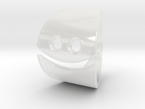 Emoji Happy Ring in Clear Ultra Fine Detail Plastic