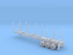 NEW!! 1:160/N-Scale US 2-Axle Log Trailer version  in Clear Ultra Fine Detail Plastic
